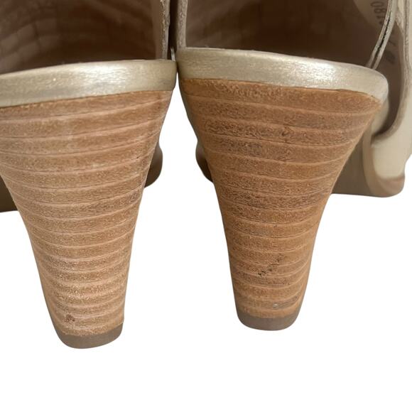 Paul Green Leather Metallic Cayanne Peep Toe Heeled Sandal Booties size 5 US - Picture 5 of 12